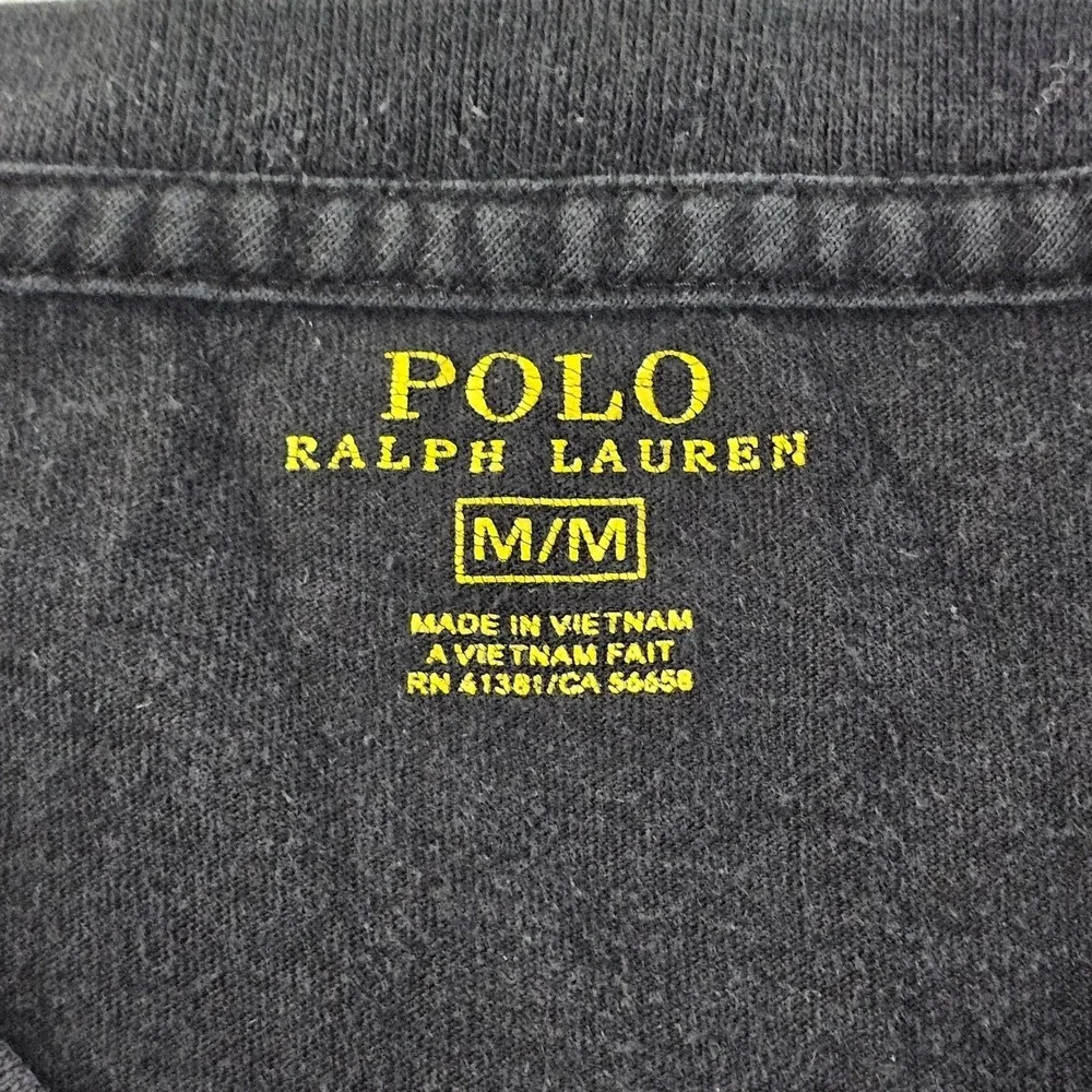 Polo Ralph Lauren Black Short Sleeve Cotton V-Neck T-Shirt Men's M